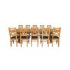 Country Oak 340cm Extending Cross Leg Square Table and 10 Windermere Brown Leather Chairs - 4 Country Oak 340cm Extending Cross Leg Square Table and 10 Windermere Brown Leather Chairs - 4