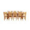Country Oak 340cm Extending Cross Leg Square Table and 10 Windermere Timber Seat Chairs - 4 Country Oak 340cm Extending Cross Leg Square Table and 10 Windermere Timber Seat Chairs - 4