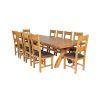 Country Oak 340cm Extending Cross Leg Square Table and 10 Chester Brown Leather Chairs - 3 Country Oak 340cm Extending Cross Leg Square Table and 10 Chester Brown Leather Chairs - 3