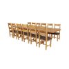 Country Oak 340cm Extending Cross Leg Square Table and 12 Chester Brown Leather Chairs - 3 Country Oak 340cm Extending Cross Leg Square Table and 12 Chester Brown Leather Chairs - 3
