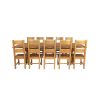 Country Oak 340cm Extending Cross Leg Square Table and 10 Chester Timber Seat Chairs - 4 Country Oak 340cm Extending Cross Leg Square Table and 10 Chester Timber Seat Chairs - 4