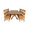 Country Oak 340cm Extending Cross Leg Square Table and 12 Chester Timber Seat Chairs - 4 Country Oak 340cm Extending Cross Leg Square Table and 12 Chester Timber Seat Chairs - 4