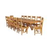 Country Oak 340cm Extending Cross Leg Square Table and 12 Chester Timber Seat Chairs - 5 Country Oak 340cm Extending Cross Leg Square Table and 12 Chester Timber Seat Chairs - 5