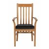 Chelsea Solid Oak Brown Leather Assembled Carver Dining Chair - SUMMER SALE - 4 Chelsea Solid Oak Brown Leather Assembled Carver Dining Chair - SUMMER SALE - 4