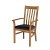 Chelsea Solid Oak Black Leather Assembled Carver Dining Chair - SUMMER SALE - 4