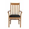 Chelsea Solid Oak Black Leather Assembled Carver Dining Chair - SUMMER SALE - 5