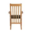Chelsea Solid Oak Black Leather Assembled Carver Dining Chair - SUMMER SALE - 8