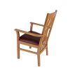 Chelsea Solid Oak Red Leather Assembled Carver Dining Chair - SUMMER SALE - 5