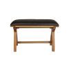 Country Oak 80cm Brown Leather Cross Leg Bench - £40 OFF FLASH SALE - 2