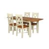 Country Oak 180cm Cream Painted Extending Dining Table and 4 Grasmere Cream Painted Chairs - SUMMER SALE - 4 Country Oak 180cm Cream Painted Extending Dining Table and 4 Grasmere Cream Painted Chairs - SUMMER SALE - 4