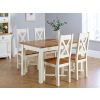 Country Oak 180cm Cream Painted Extending Dining Table and 4 Grasmere Cream Painted Chairs - SUMMER SALE - 3 Country Oak 180cm Cream Painted Extending Dining Table and 4 Grasmere Cream Painted Chairs - SUMMER SALE - 3