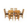 Country Oak 140cm X Leg Oval Table 4 Grasmere Brown Leather Chairs and 2 Matching Carvers - SUMMER SALE - 5 Country Oak 140cm X Leg Oval Table 4 Grasmere Brown Leather Chairs and 2 Matching Carvers - SUMMER SALE - 5