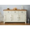 Country Cottage 140cm Cream Painted Large Assembled Oak Sideboard - 10% OFF SUMMER SALE - 3