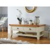 Country Cottage Cream Painted Large 4 Drawer Oak Coffee Table With Shelf - SUMMER SALE - 2