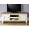 Country Cottage Cream Painted Large Double Door Oak TV Unit - SUMMER SALE - 3