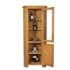 Country Oak Tall Glass Corner Display Cabinet - SUMMER SALE - 5 Country Oak Tall Glass Corner Display Cabinet - SUMMER SALE - 5
