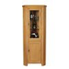 Country Oak Tall Glass Corner Display Cabinet - SUMMER SALE - 6 Country Oak Tall Glass Corner Display Cabinet - SUMMER SALE - 6