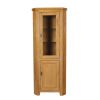 Country Oak Tall Glass Corner Display Cabinet - SUMMER SALE - 8 Country Oak Tall Glass Corner Display Cabinet - SUMMER SALE - 8