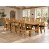 Chateaux 340cm Double Extending Solid Oak Table 10 Chelsea Brown Leather Oak Chair Set - AUTUMN SALE - 2