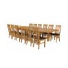 Chateaux 340cm Double Extending Solid Oak Table 12 Chelsea Brown Leather Oak Chair Set - SUMMER SALE - 7