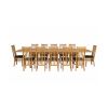 Chateaux 340cm Double Extending Solid Oak Table 12 Chelsea Brown Leather Oak Chair Set - SUMMER SALE - 8
