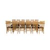 Chateaux 340cm Double Extending Solid Oak Table 12 Chelsea Brown Leather Oak Chair Set - SUMMER SALE - 9