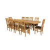 Country Oak 280cm Extending Oak Table and 10 Chelsea Brown Leather Chairs - SUMMER SALE - 10