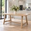 Doveridge 180cm Whitewash Limed Oak Trestle Dining Table - 10% OFF AUTUMN SALE - 12