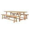 Doveridge 240cm Whitewash Limed Oak Large Trestle Dining Table - £200 OFF SUMMER SALE - 3