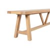Doveridge 220cm Whitewash Limed Oak Large Trestle Dining Bench - £90 OFF SUMMER SALE - 4