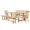 Doveridge 220cm Whitewash Limed Oak Large Trestle Dining Bench - £90 OFF SUMMER SALE - 7