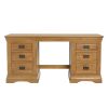 Farmhouse Double Pedestal Large Oak Dressing Table / Home Office Desk - SUMMER SALE - 6