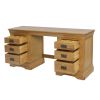 Farmhouse Double Pedestal Large Oak Dressing Table / Home Office Desk - SUMMER SALE - 7