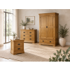 Farmhouse Oak Bedroom Furniture Set - Double wardrobe, 2 over 2 chest & 2 drawer bedside - AUTUMN SALE - 3 Farmhouse Oak Bedroom Furniture Set - Double wardrobe, 2 over 2 chest & 2 drawer bedside - AUTUMN SALE - 3