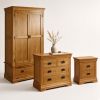 Farmhouse Oak Bedroom Furniture Set - Double wardrobe, 2 over 2 chest & 2 drawer bedside - AUTUMN SALE - 4 Farmhouse Oak Bedroom Furniture Set - Double wardrobe, 2 over 2 chest & 2 drawer bedside - AUTUMN SALE - 4