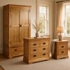 Farmhouse Oak Bedroom Furniture Set - Double wardrobe, 2 over 2 chest & 2 drawer bedside - AUTUMN SALE - 5 Farmhouse Oak Bedroom Furniture Set - Double wardrobe, 2 over 2 chest & 2 drawer bedside - AUTUMN SALE - 5