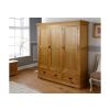 Farmhouse Country Oak Large Triple Oak Wardrobe - 20% Off Discount Code FLASH - 2