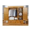Farmhouse Country Oak Large Triple Oak Wardrobe - 20% Off Discount Code FLASH - 3