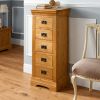 Farmhouse Country Oak 5 Drawer Tallboy Narrow Chest of Drawers - AUTUMN SALE - 2 Farmhouse Country Oak 5 Drawer Tallboy Narrow Chest of Drawers - AUTUMN SALE - 2
