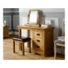 Farmhouse Country Oak Dressing Table Mirror Stool Set - SUMMER SALE - 2