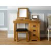 Farmhouse Country Oak Dressing Table Mirror Stool Set - SUMMER SALE - 3