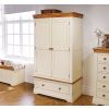 Farmhouse Country Oak Cream Painted Double Wardrobe - 20% Off Discount Code FLASH - 2