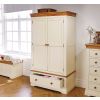 Farmhouse Country Oak Cream Painted Double Wardrobe - 20% Off Discount Code FLASH - 8