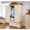Farmhouse Country Oak Cream Painted Double Wardrobe - 20% Off Discount Code FLASH - 6
