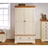 Farmhouse Country Oak Cream Painted Double Wardrobe - 20% Off Discount Code FLASH - 7