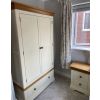 Farmhouse Country Oak Cream Painted Double Wardrobe - 20% Off Discount Code FLASH - 3
