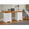 Farmhouse Country White Painted Double Pedestal Large Dressing Table / Desk - SUMMER SALE - 3