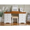 Farmhouse Country White Painted Double Pedestal Large Dressing Table / Desk - SUMMER SALE - 4