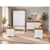 Farmhouse White Painted Oak Bedroom Set, Double Wardrobe, Large Chest of Drawers and Pair of Bedside Tables - AUTUMN SALE - 2