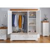 Farmhouse White Painted 3 Door Triple Wardrobe with Drawers - 20% Off Discount Code FLASH - 3 Farmhouse White Painted 3 Door Triple Wardrobe with Drawers - 20% Off Discount Code FLASH - 3